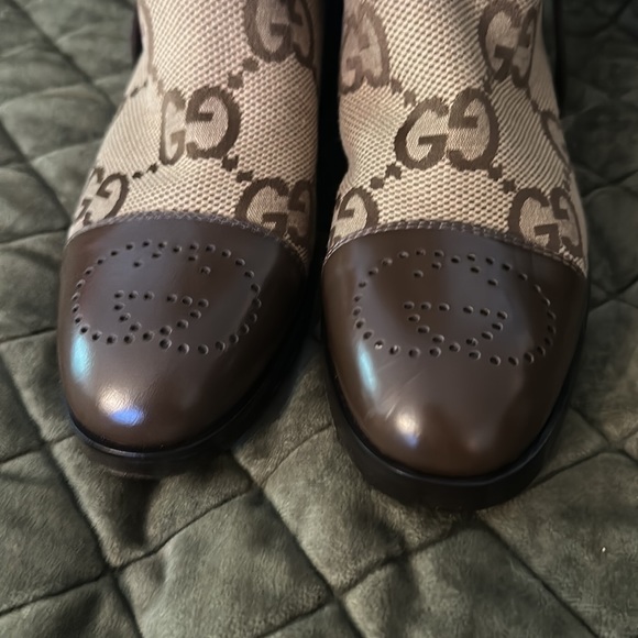 Gucci Knee-high Boots With Harness Euro size 38/US 8 Brown GG canvas Bo… - Picture 6 of 7
